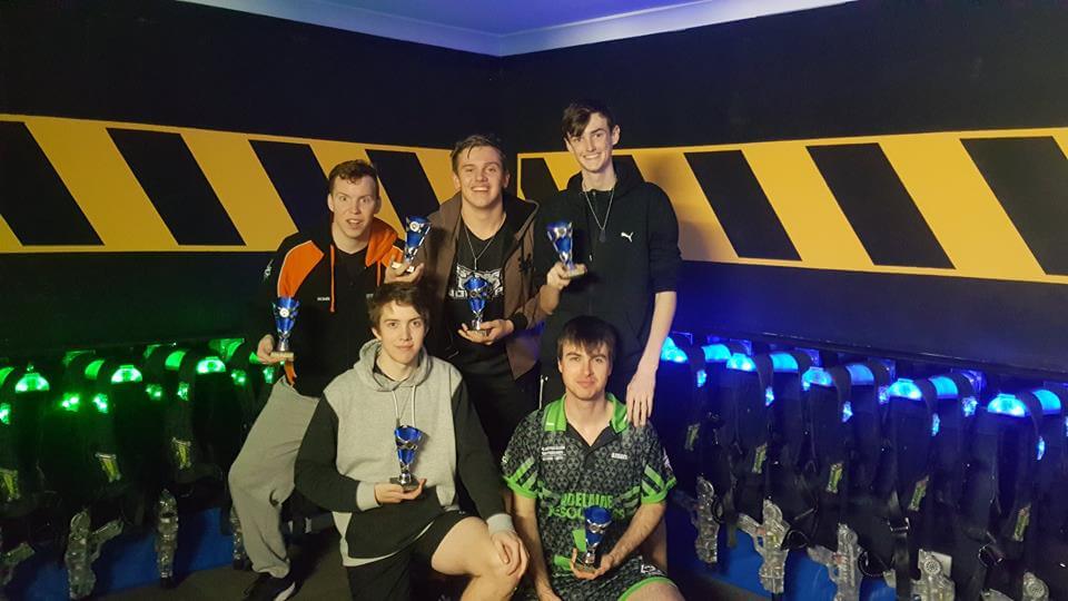 First Place goes to Adelaide Wolfpack Back Row, Left to Right: Robin “BAKURA” Hunt (Vice Captain), Brendon “Grub” Wood, Nick “Wax” Risk Front Row, Left to Right: Caleb “Memeless” Waller, Tim “Azrael” Ellers (Captain) Photo Credit: Emily Elliott
